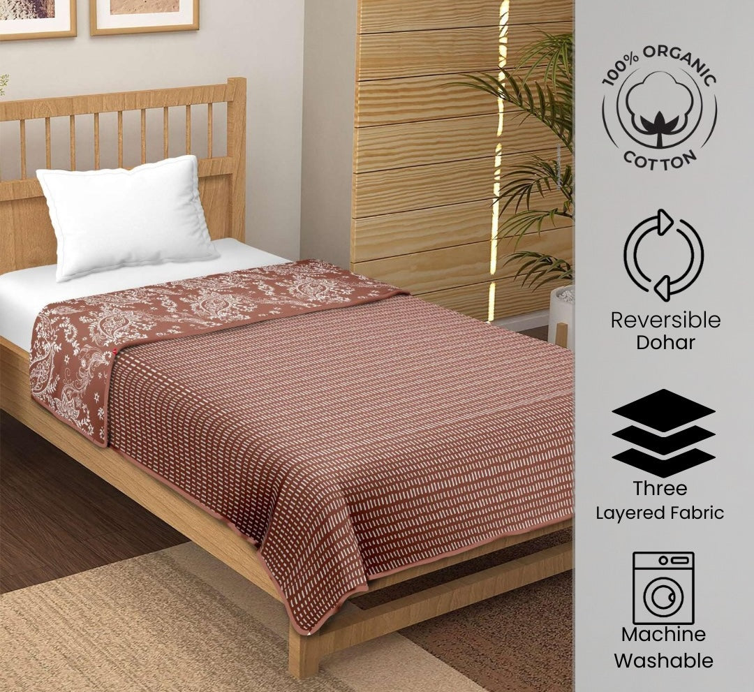 "Rust Reverie" Reversible Organic Cotton Dohar