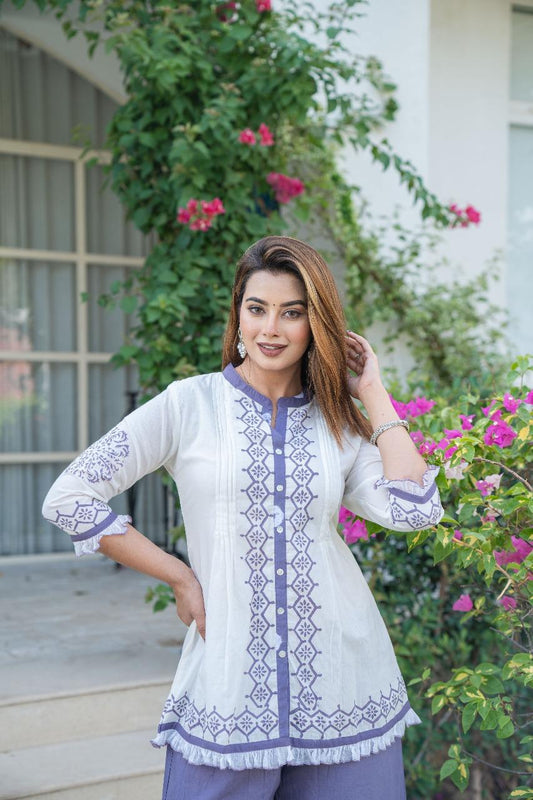 "Lavender Bloom" Mulmul Cotton Co-ord Set