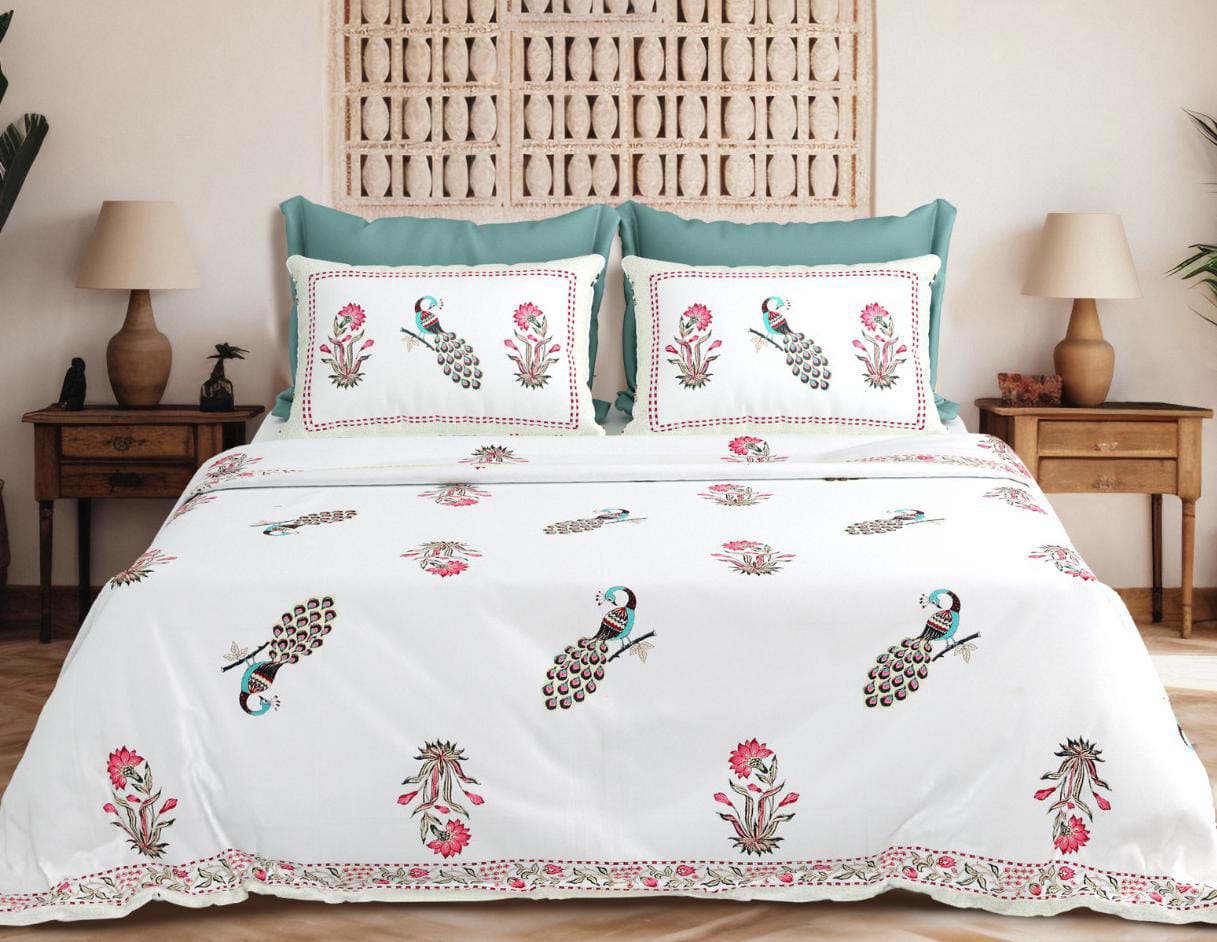 Peacock Royale Pure Cotton Bedsheet Collection