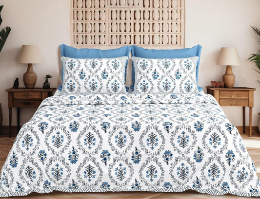 Royal Vines Pure Cotton Bedspread – Jumbo Size with 2 Pillow Covers