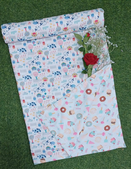 "Farm & Sweet Treats" Reversible Cotton Kids Dohar