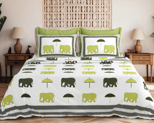 Royal March Jumbo Cotton Bedsheet Set – 108x108 Inches with 2 Pillow Covers