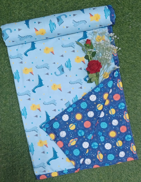 "Dino & Space" Reversible Cotton Kids Dohar