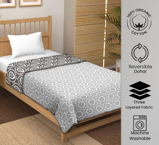 "Tribal Echo" Reversible Organic Cotton Dohar