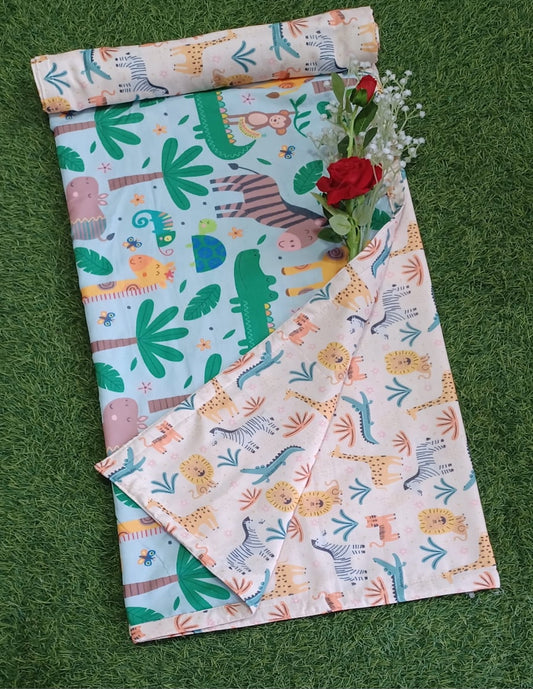 "Jungle Parade & Safari Friends" Reversible Cotton Kids Dohar