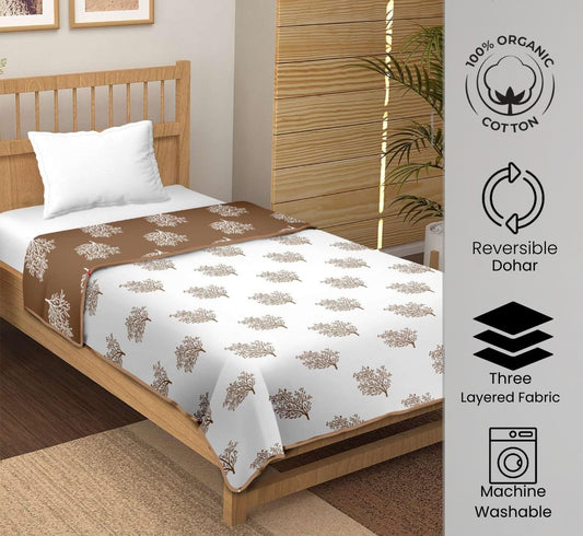 "Earth Bloom" Reversible Organic Cotton Dohar