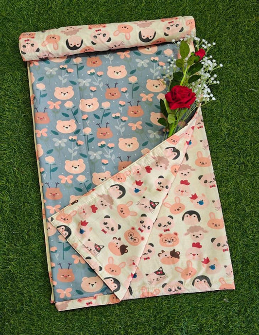 "Forest Buddies & Cute Critters" Reversible Cotton Kids Dohar